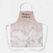 Memaw's Kitchen Rose Gold Glitzer Marmor Gradient Schürze (Vorderseite)