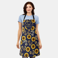 Memaw's Kitchen Yellow Gold Navy Sonnenblumen Blät