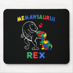 Memawsaurus Autism Awareness Memaw Dinosaur Dino G Mousepad