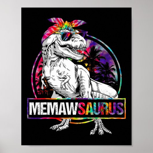 Memawsaurus Dinosaur Memaw Saurus Familie Matching Poster (Vorne)