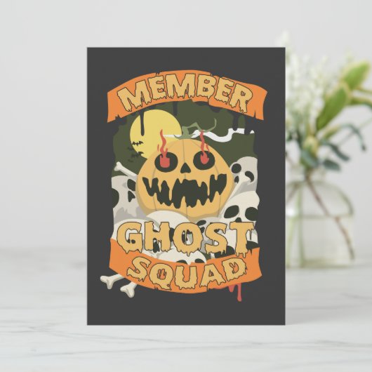 Member Ghost Squad Funny Matching Cousin Halloween Einladung (Stehend Vorderseite)