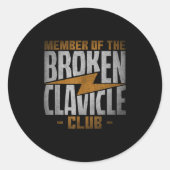 Member Of The Broken Clavicle Club - Recovery Quot Runder Aufkleber (Vorderseite)