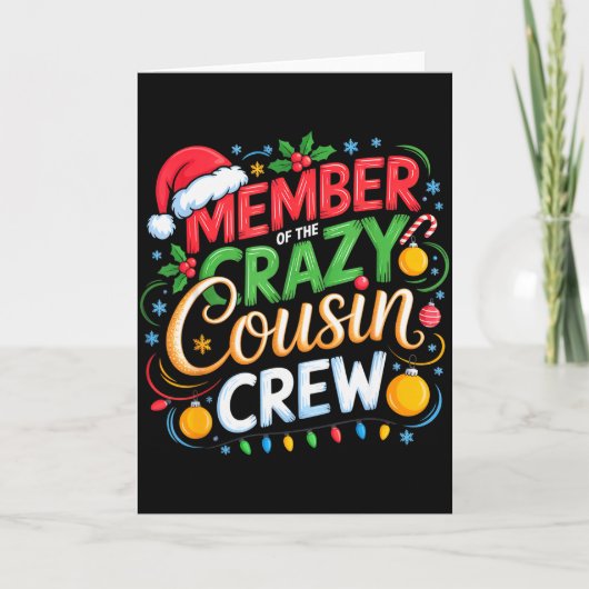 Member Of The Crazy Cousin Crew Christmas Squad Bi Karte (Vorderseite)