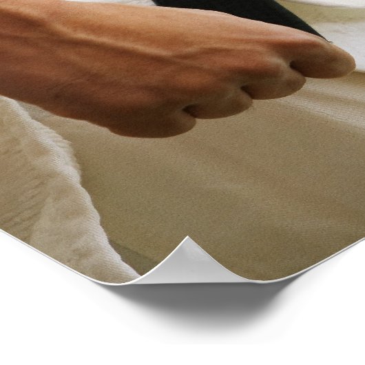 Members of a Judo Dojo Lined Up Poster (Ecke)