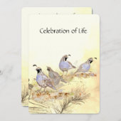 Memberservice California Quail Bird Group Einladung (Vorne/Hinten)