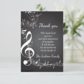 Memberservice dank Musiknoten kundenspezifisch Dankeskarte (Stehend Vorderseite)