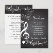 Memberservice dank Musiknoten kundenspezifisch Dankeskarte (Vorne/Hinten)