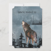 Memberservice Einladen von Watercolor Howling Wolf Einladung (Vorderseite)