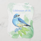 Memberservice Einladen Wasserfarbe Bluebird-Vogel Einladung (Vorne/Hinten)
