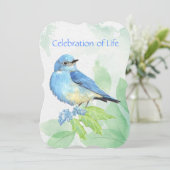Memberservice Einladen Wasserfarbe Bluebird-Vogel Einladung (Stehend Vorderseite)