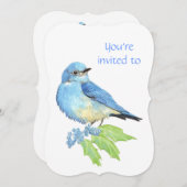 Memberservice Einladen Wasserfarbe Bluebird-Vogel Einladung (Vorne/Hinten)