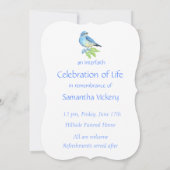 Memberservice Einladen Wasserfarbe Bluebird-Vogel Einladung (Rückseite)