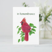 Memberservice Einladen Wasserfarben Kardinal Bird Einladung (Stehend Vorderseite)