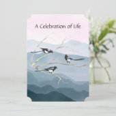 Memberservice Einladen Watercolor Magpie Bird Einladung (Stehend Vorderseite)