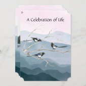 Memberservice Einladen Watercolor Magpie Bird Einladung (Vorne/Hinten)