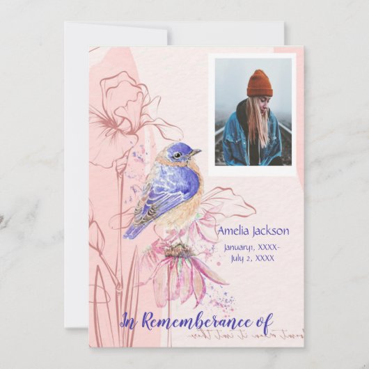 Memberservice Einladung Bluebird Garden Bird (Vorderseite)