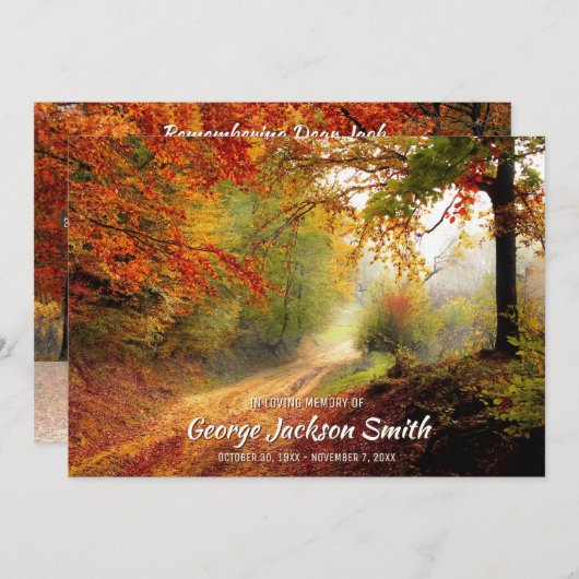 Memberservice Fall Wald Herbst hinzufügen Ihr Foto Einladung (Vorne/Hinten)