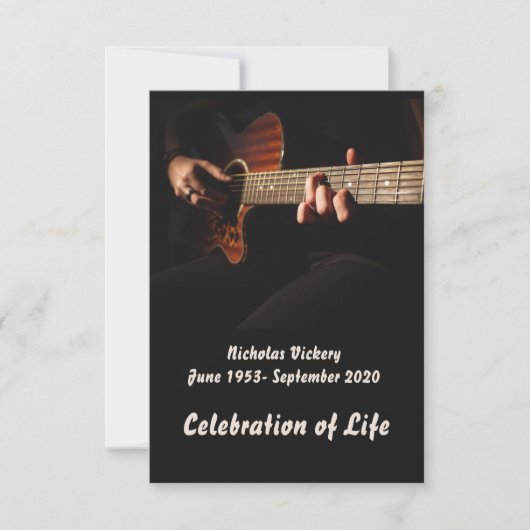 Memberservice laden Gitarrenspielermusiker ein Einladung (Vorderseite)