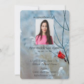 Memberservice laden Kardinal Red Bird ein Einladung (Rückseite)