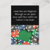 Memberservice laden Poker Card Game ein Visitenkarte (Rückseite)