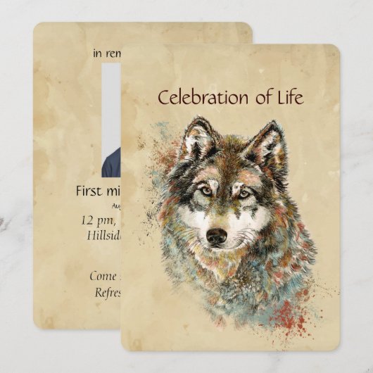 Memberservice laden Wolf Wolves Tierart ein Einladung (Vorne/Hinten)