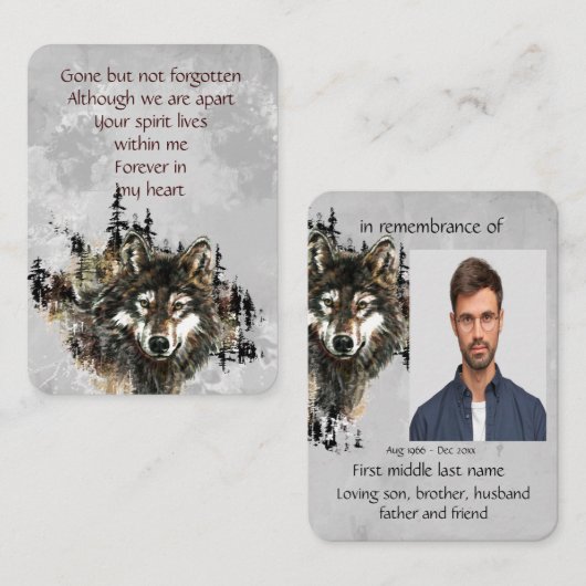 Memberservice laden Wolf Wolves Tierart ein Visitenkarte (Vorne/Hinten)