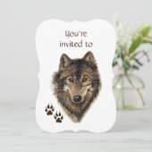 Memberservice lädt Wolf Tierart ein Einladung (Stehend Vorderseite)