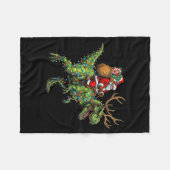 Meme 67 Christmas Santa Riding Dinosaur T Rex Boys Fleecedecke (Vorderseite (Horizontal))