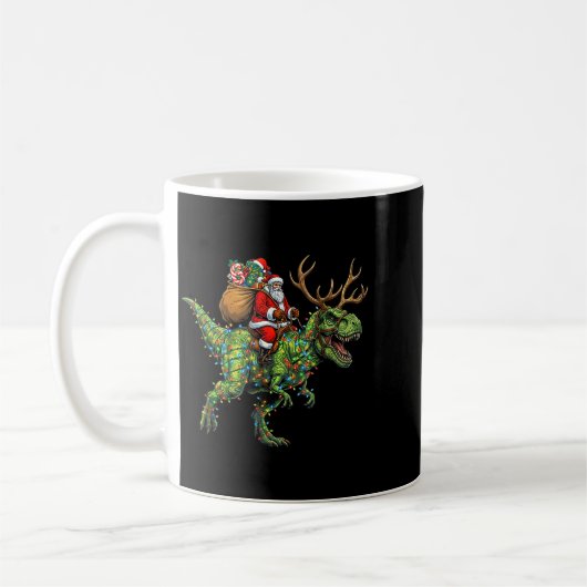 Meme 67 Christmas Santa Riding Dinosaur T Rex Boys Kaffeetasse (Links)