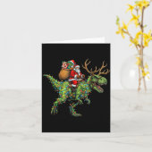 Meme 67 Christmas Santa Riding Dinosaur T Rex Boys Karte (Gelbe Blume)