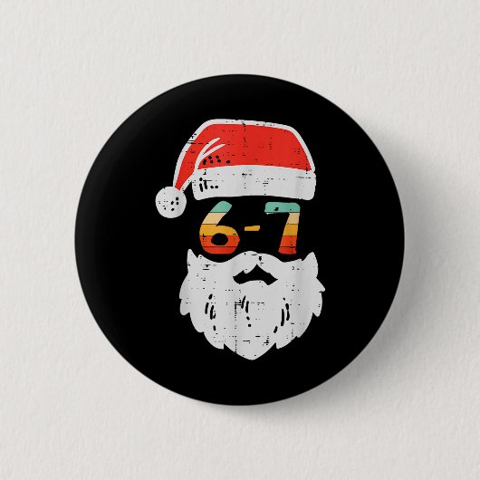 Meme 67 Weihnachtsmann Xmas Six Seven Weihnachten Button (Vorderseite)