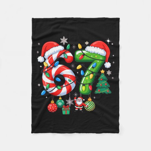 Meme 6 7 Christmas Matching Outfit Six Seven Trend Fleecedecke (Vorderseite)