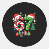 Meme 6 7 Christmas Matching Outfit Six Seven Trend Runder Aufkleber (Vorderseite)