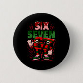 Meme 6 7 Six Seven Italian Brainrot Christmas Red  Button (Vorderseite)
