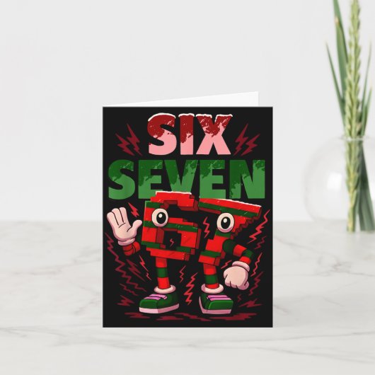Meme 6 7 Six Seven Italian Brainrot Christmas Red  Karte (Vorderseite)