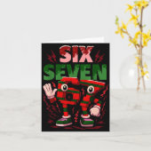 Meme 6 7 Six Seven Italian Brainrot Christmas Red  Karte (Gelbe Blume)