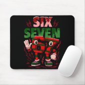 Meme 6 7 Six Seven Italian Brainrot Christmas Red Mousepad (Mit Mouse)