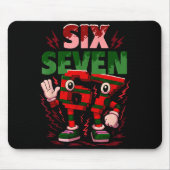 Meme 6 7 Six Seven Italian Brainrot Christmas Red Mousepad (Vorne)