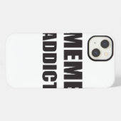 "Meme Addict" schwarze Textgestaltung iPhone Hülle (Rückseite (Horizontal))