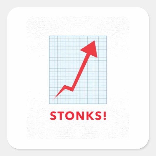 Meme Artwork Stonks | Business Capitalism Profit Quadratischer Aufkleber (Vorderseite)