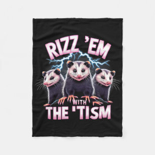 Meme Autistic Opossum Rizz GmbH mit dem Tismus Aut Fleecedecke