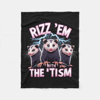 Meme Autistic Opossum Rizz GmbH mit dem Tismus Aut Fleecedecke