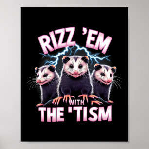 Meme Autistic Opossum Rizz GmbH mit dem Tismus Aut Poster