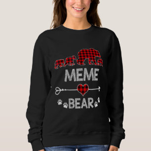 Meme Bear Red Buffalo Kariert Meme Bear Pajama Sweatshirt