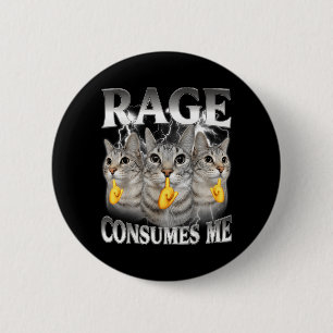 Meme Cat Wut verzehrt lustige alberne Katze für Mä Button