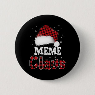 Meme Claus Christmas Red Kariert Pajama Familiensp Button