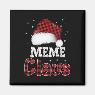 Meme Claus Christmas Red Kariert Pajama Familiensp Magnet