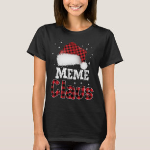 Meme Claus Christmas Red Kariert Pajama Familiensp T-Shirt