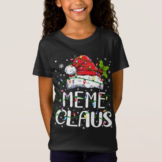 Meme Claus Weihnachts-Weihnachtsmannmütze Matching T-Shirt (Vorderseite)