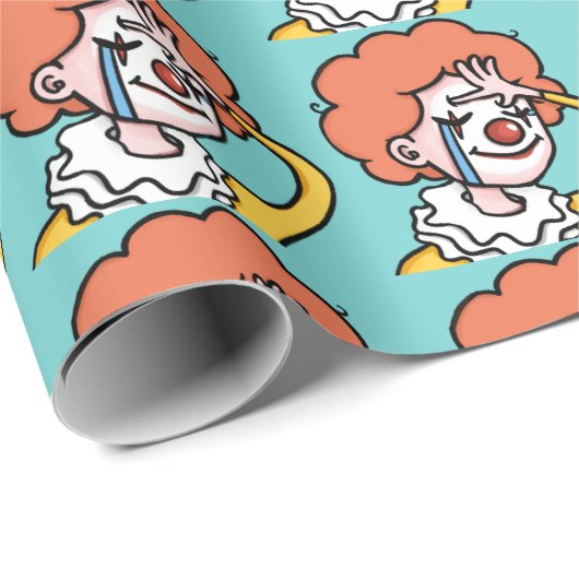 Meme Clown Wrapping Paper - Funny Design Geschenkpapier (Rolleneckpunkt)